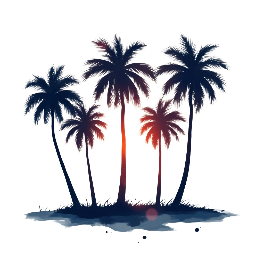 Tropical Island Silhouette